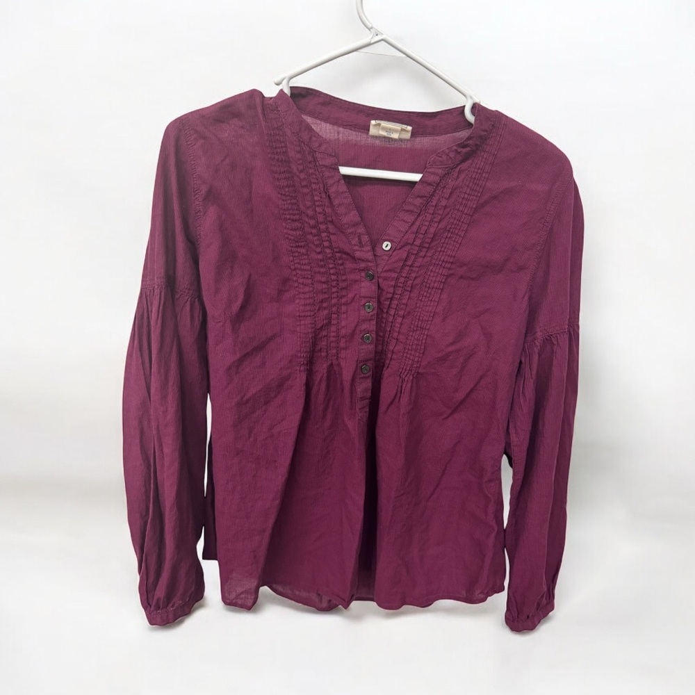Converse Maroon Blouse with Button Detail